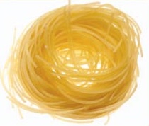 Pasta that looks like a bird's nest